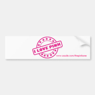 I Love Pink Bumpersticker