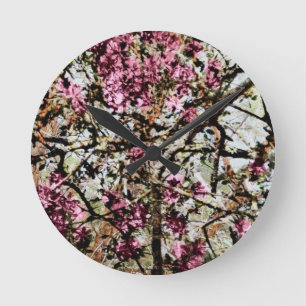 I Love Pink Camo Ronde Klok