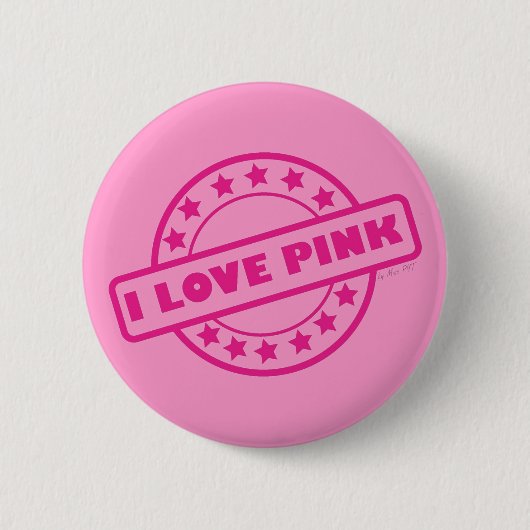 I Love Pink Ronde Button 5,7 Cm (Voorkant)