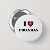 I Love Piranhas Ronde Button 5,7 Cm (Voorkant /achterkant)