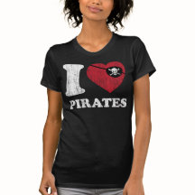 I Love Pirates - Cool  Retro Style T Shirt
