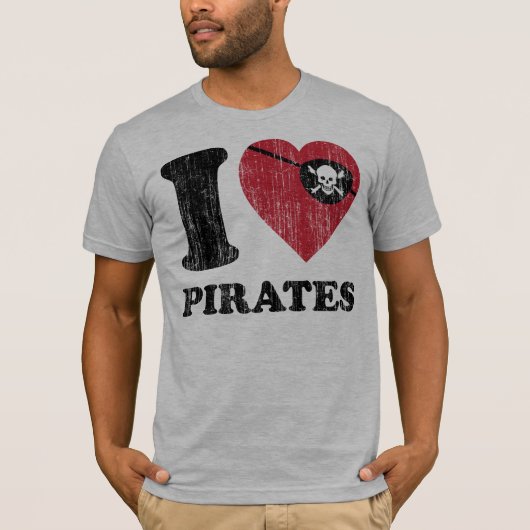 i love pirates T shirt (Voorkant)