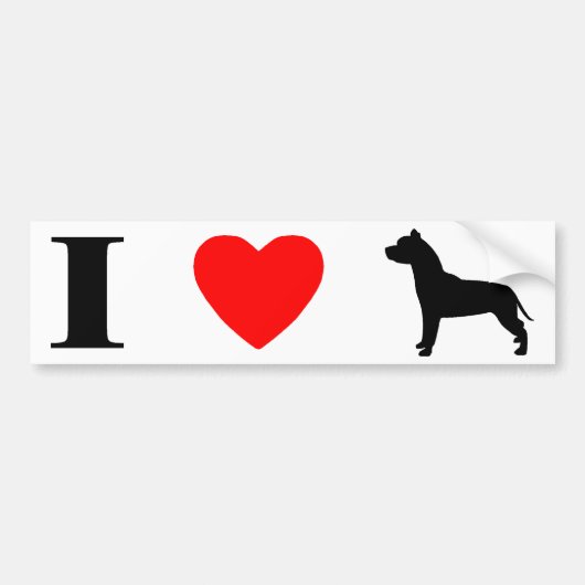 I Love Pit Bulls Bumpersticker (Voorkant)