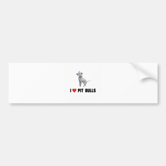 I Love Pit Bulls Bumpersticker (Voorkant)
