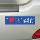 I Love Pit Bulls Bumpersticker (Op auto)