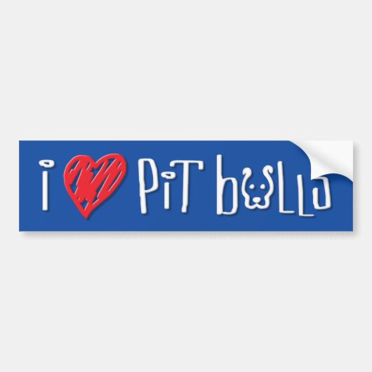 I Love Pit Bulls Bumpersticker (Voorkant)