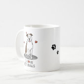 I Love Pit Bulls (lt brindle white 3) Hearts Cute Koffiemok (Voorkant links)