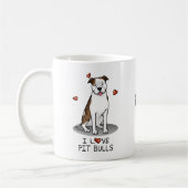 I Love Pit Bulls (lt brindle white 3) Hearts Cute Koffiemok (Links)