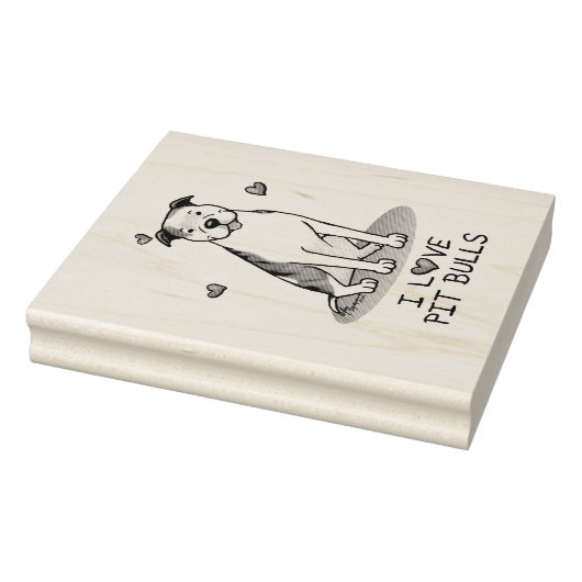 I Love Pit Bulls (lt brindle white 3) Rubberstempel (Stempel)