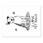 I Love Pit Bulls (lt brindle white 3) Rubberstempel (Afrduk)