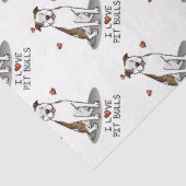 I Love Pit Bulls (lt brindle white 3) Tissuepapier (Detail)