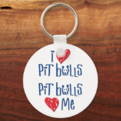 I Love Pit Bulls - Pit Bulls Love Me Sleutelhanger (Voorkant)