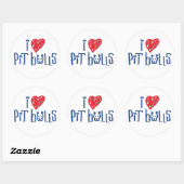I Love Pit Bulls Ronde Sticker (Vel)