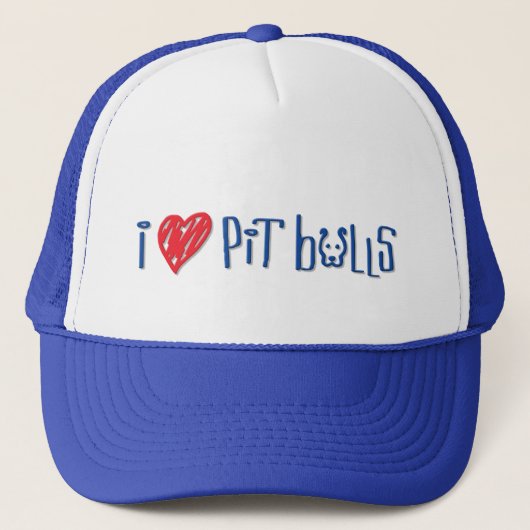 I Love Pit Bulls Trucker Pet (Voorkant)