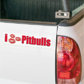 I Love Pitbull Dogs, Lipstick Kisses Crazy Bumpersticker (Op Truck)