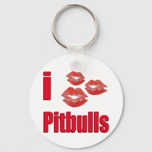 I Love Pitbull Dogs, Lipstick Kisses Crazy Sleutelhanger