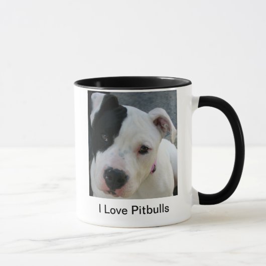 I Love Pitbulls Coffee Mok Cup (Rechts)