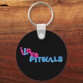I Love Pitbulls in 3D Sleutelhanger (Voorkant)