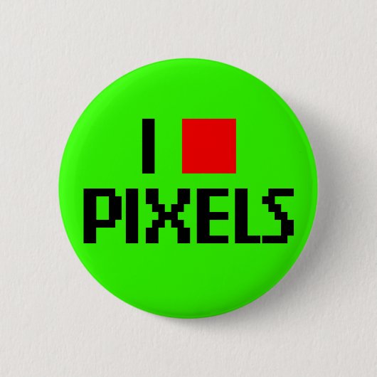 I Love Pixels Dark Ronde Button 5,7 Cm (Voorkant)