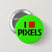 I Love Pixels Dark Ronde Button 5,7 Cm (Voorkant /achterkant)