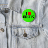 I Love Pixels Dark Ronde Button 5,7 Cm (In situ)