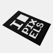 I Love Pixels, geek design, pixel art Deurmat (Schuin)