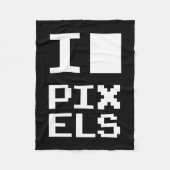 I Love Pixels, geek design, pixel art Fleece Deken (Voorkant)