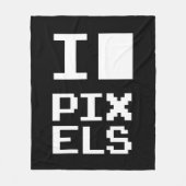 I Love Pixels, geek design, pixel art Fleece Deken (Voorkant)