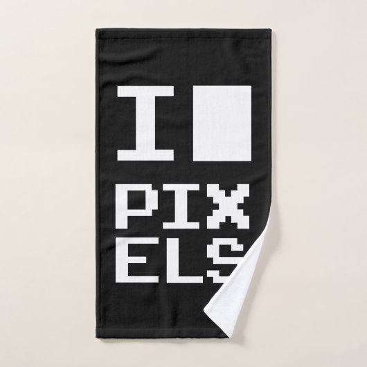 I Love Pixels, geek design, pixel art Handdoek (Handdoek)