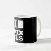 I Love Pixels, geek design, pixel art Koffiemok (Voorkant rechts)