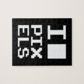 I Love Pixels, geek design, pixel art Legpuzzel (Horizontaal)