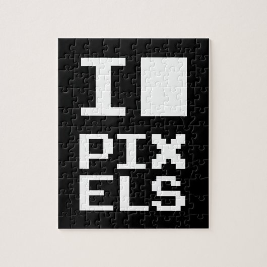 I Love Pixels, geek design, pixel art Legpuzzel (Verticaal)