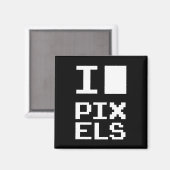 I Love Pixels, geek design, pixel art Magneet (Voorkant / Achterkant)