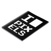 I Love Pixels, geek design, pixel art Notitieboek (Linkerzijde)