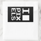 I Love Pixels, geek design, pixel art Rechthoekige Sticker (Tas)