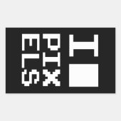 I Love Pixels, geek design, pixel art Rechthoekige Sticker (Voorkant)