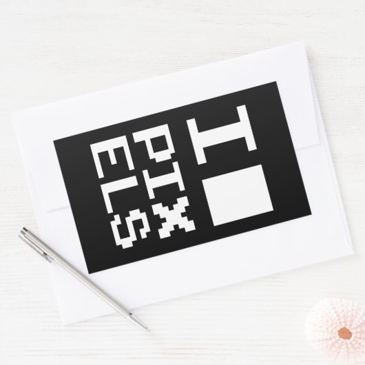 I Love Pixels, geek design, pixel art Rechthoekige Sticker (Envelop)