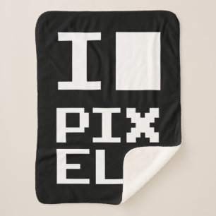 I Love Pixels, geek design, pixel art Sherpa Deken