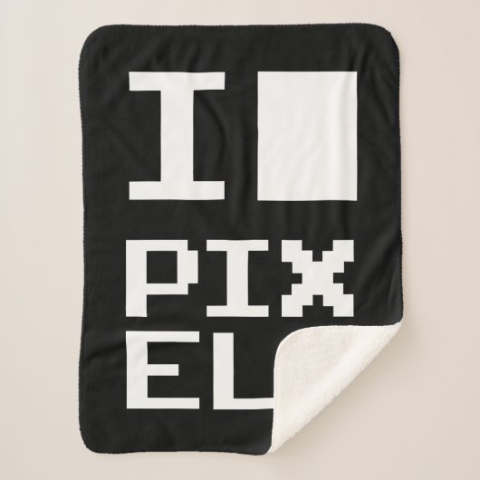 I Love Pixels, geek design, pixel art Sherpa Deken (Voorkant)