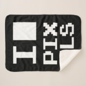 I Love Pixels, geek design, pixel art Sherpa Deken (Voorkant (horizontaal))
