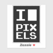 I Love Pixels, geek design, pixel art Sticker (Vel)