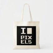 I Love Pixels, geek design, pixel art Tote Bag (Voorkant)