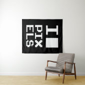 I Love Pixels, geek design, pixel art Wandkleed (In Situ (horizontaal))