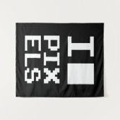 I Love Pixels, geek design, pixel art Wandkleed (Voorkant (horizontaal))