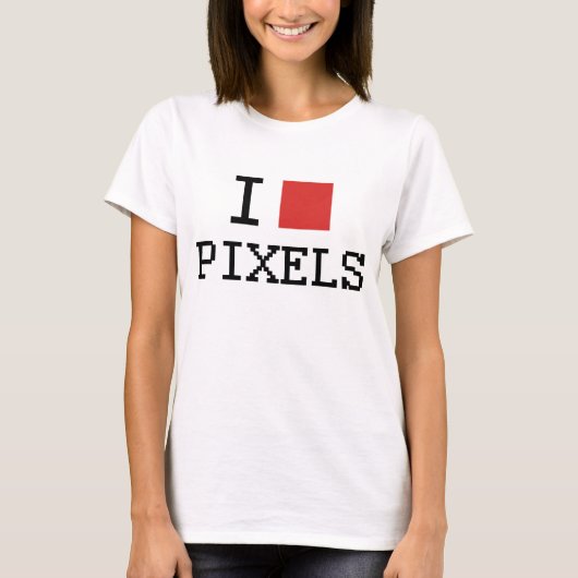 I Love Pixels / I Heart Pixels T-Shirt (Voorkant)