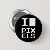 I Love Pixels Ronde Button 5,7 Cm (Voorkant /achterkant)