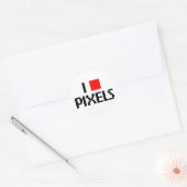 I Love Pixels Ronde Sticker (Envelop)
