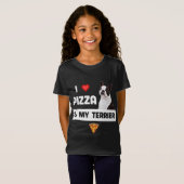 I Love Pizza and My Boston Terrier Dog Pepperoni F T-shirt (Voorkant volledig)