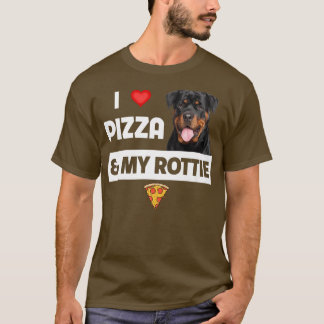 I Love Pizza And My Rottie Dog Pepperoni Cheese Ro T-shirt