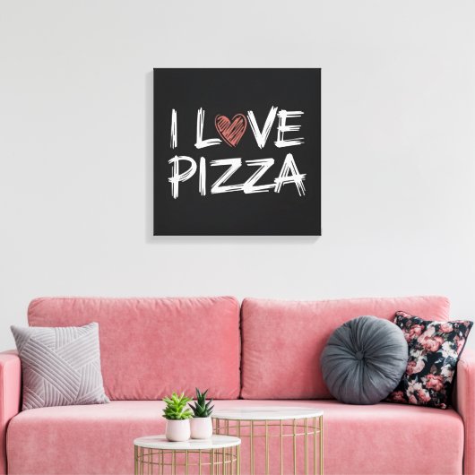 I Love Pizza Canvas Afdruk (Insitu (Woonkamer))